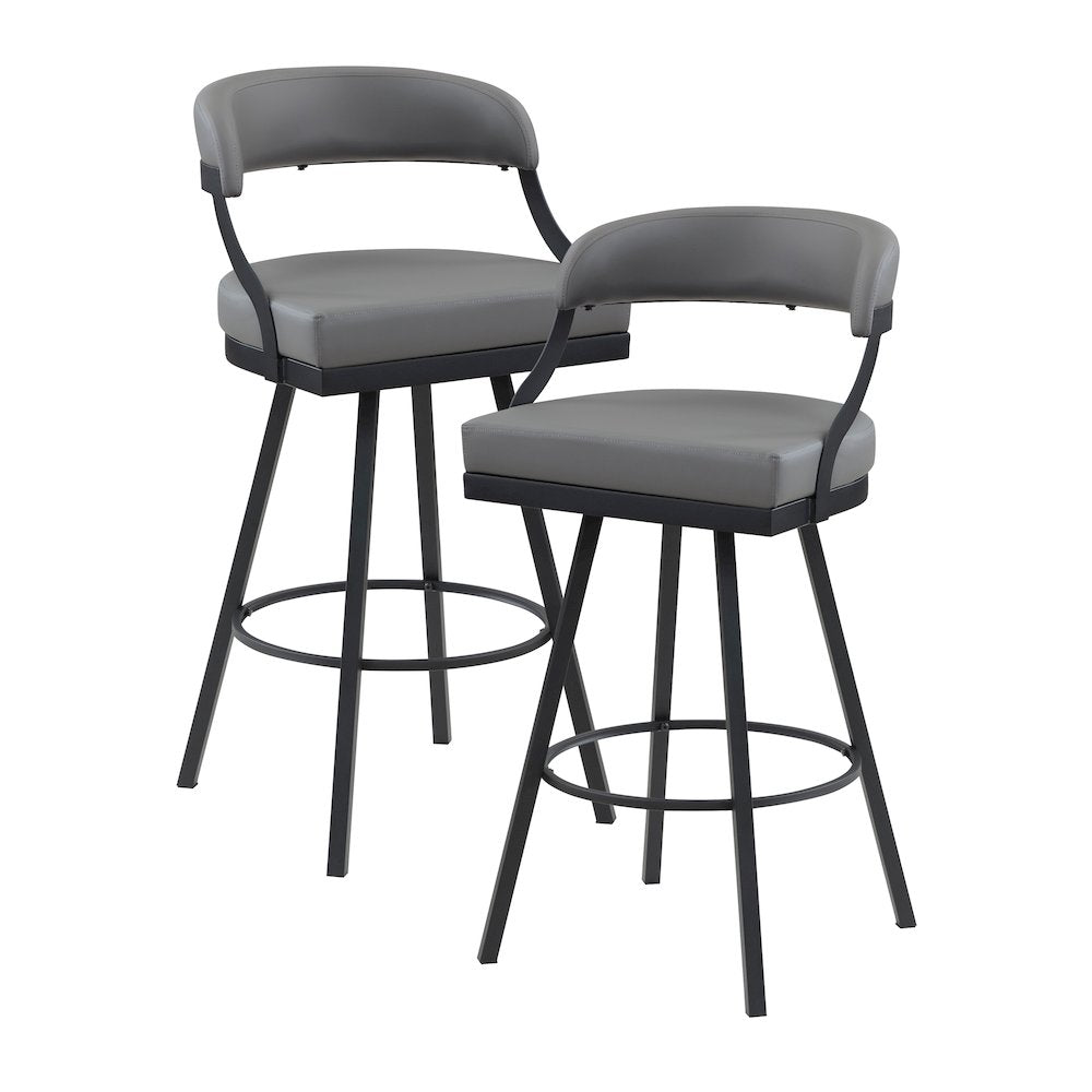 Crowley Faux leather Swivel Pub Height Chair in Gray