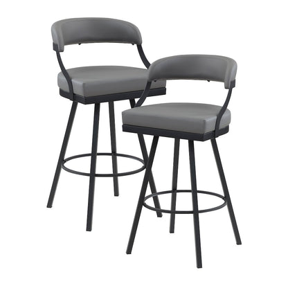 Crowley Faux leather Swivel Pub Height Chair in Gray