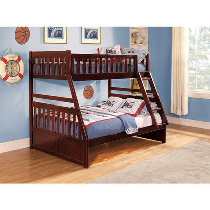 Rowe Pine Twin Over Full Bunk Bed in Dark Cherry