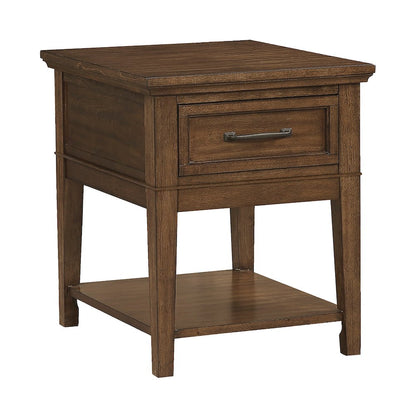 Whitley Asian Hardwood End Table in Brown