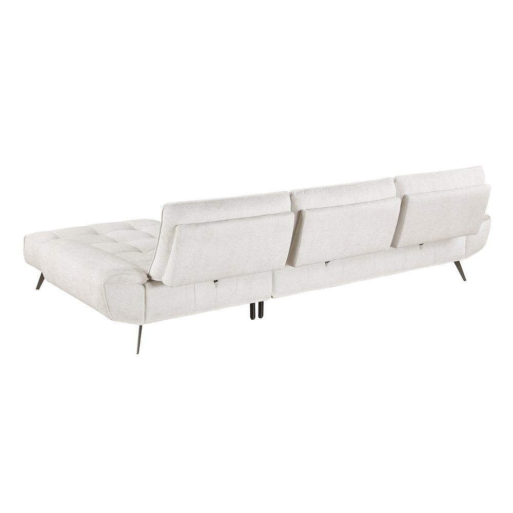 Dominic Chenille 2-Piece Sectional with Right Chaise in Beige
