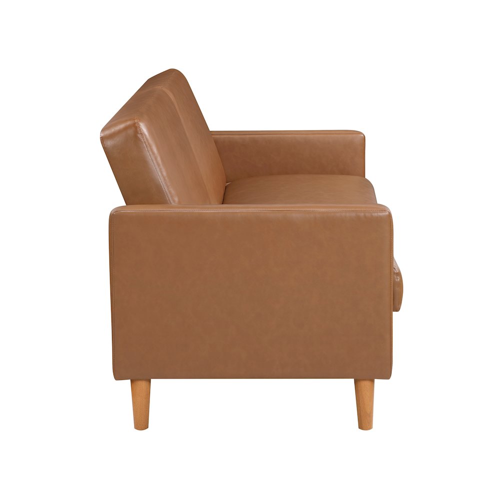 Carlton Faux Leather Elegant Lounger in Camel