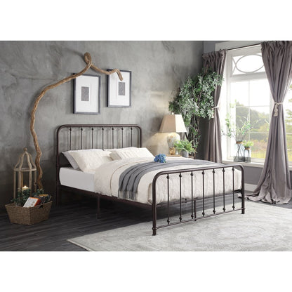 Larkspur Metal Queen Platform Bed in Dark bronze