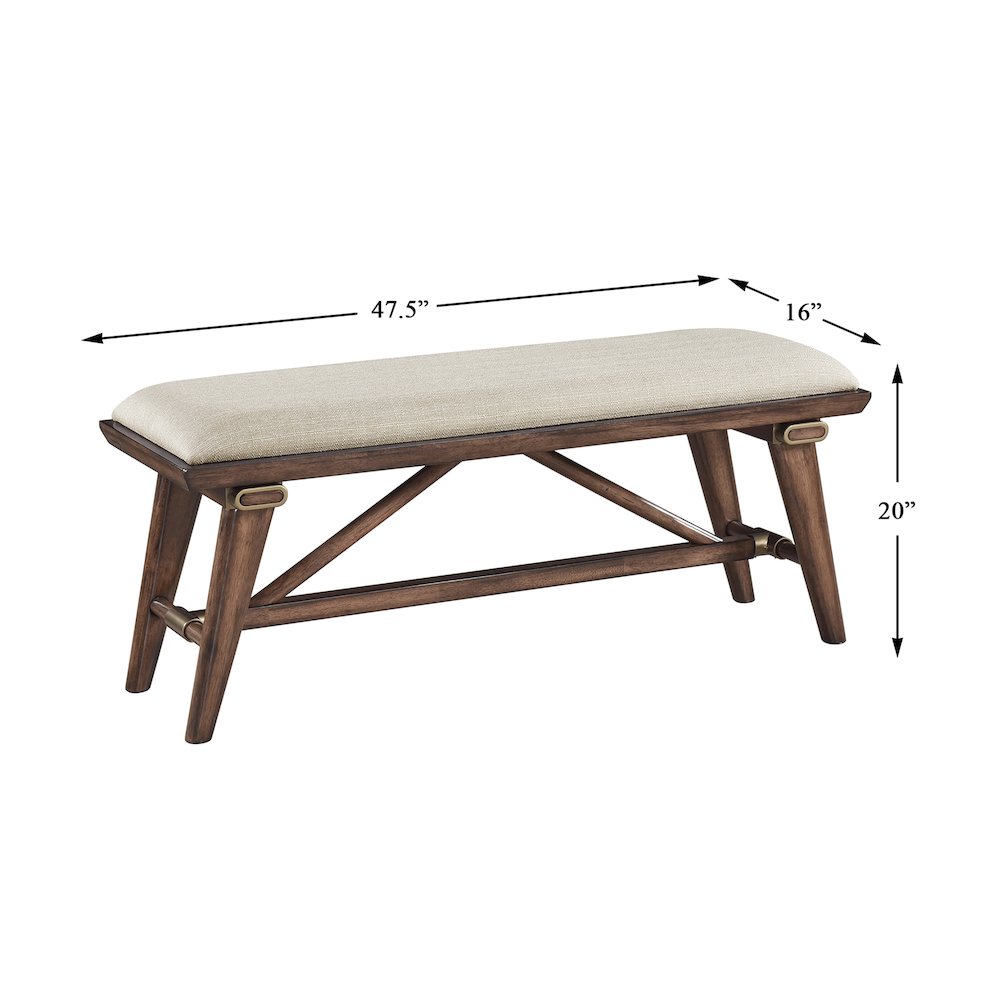 Monroe Textured Dining Bench in Cream
