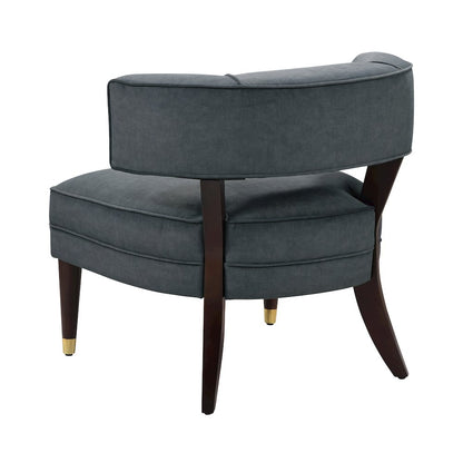 Wilson Velvet Accent Chair in Dark Gray