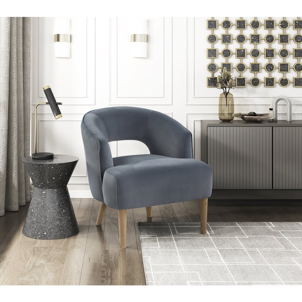 Dorset Velvet Accent Chair in Dark Gray