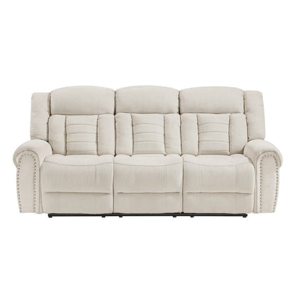 Nutmeg Chenille Double Reclining Sofa in Beige