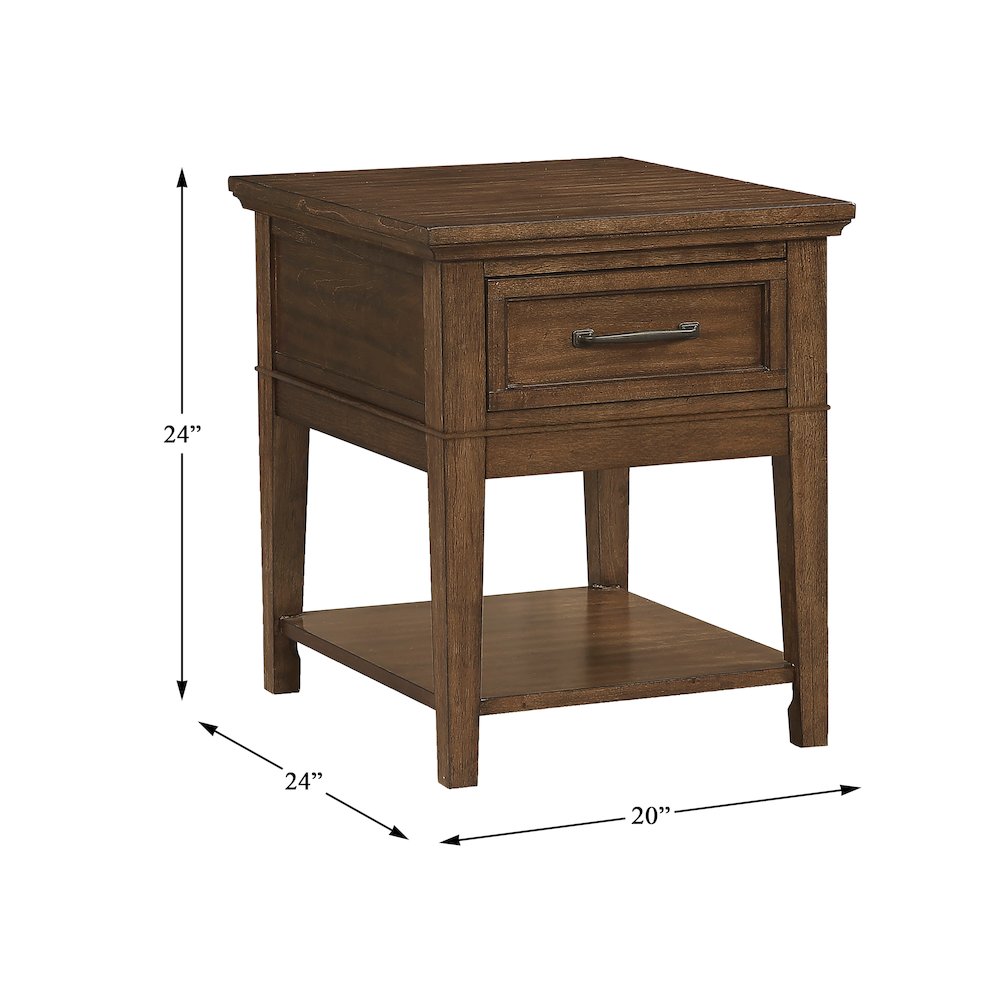Whitley Asian Hardwood End Table in Brown