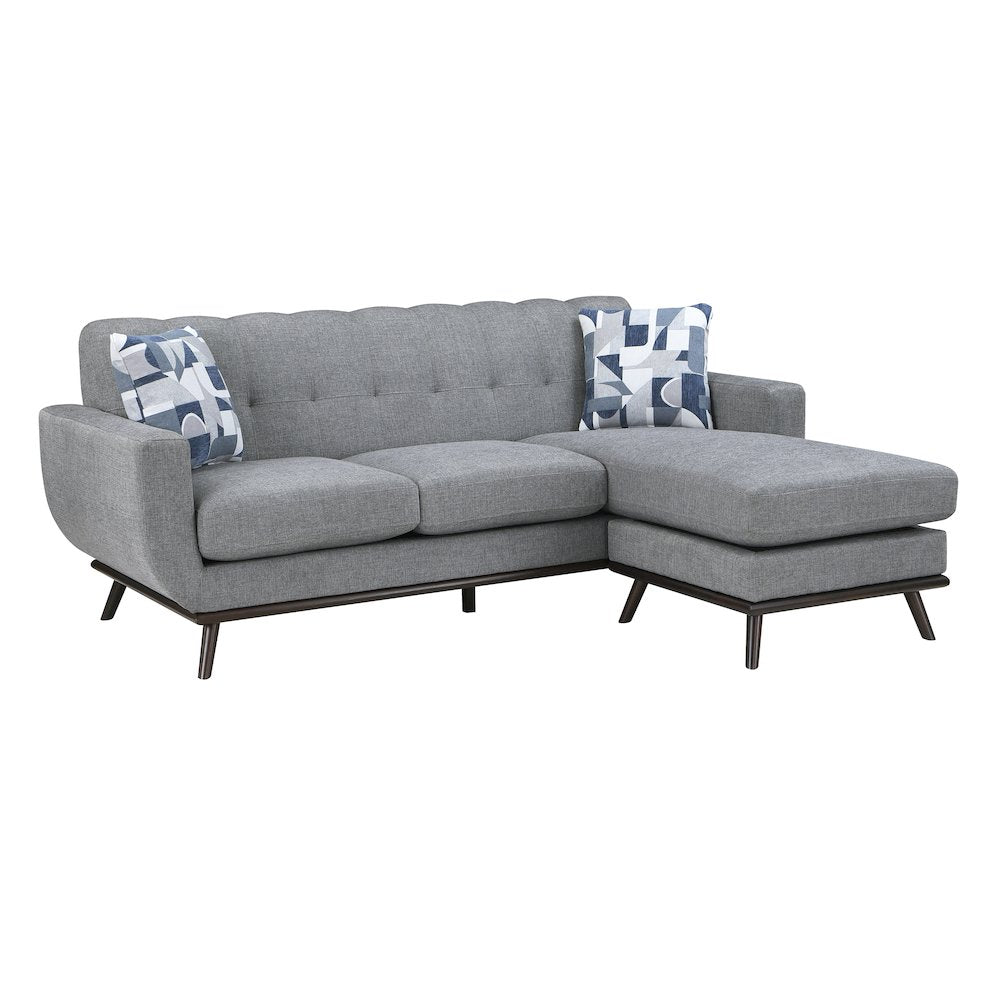 Everton Chenille Reversible Sofa Chaise in Gray