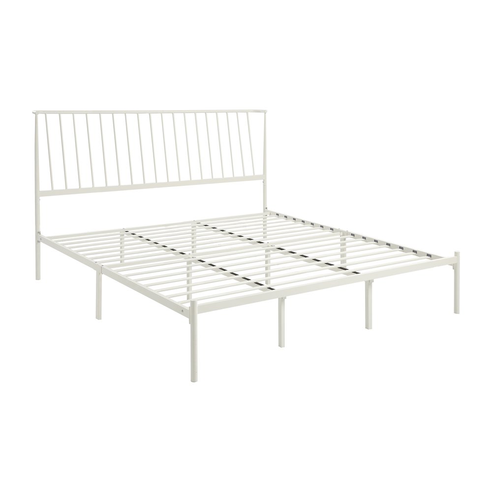 Augusta Metal Eastern King Metal Platform Bed in White