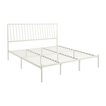 Augusta Metal Eastern King Metal Platform Bed in White
