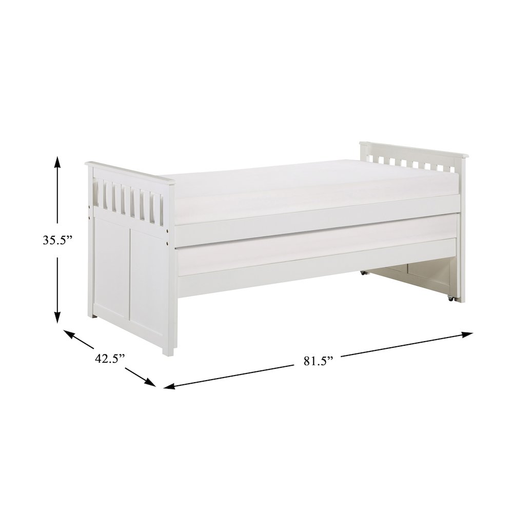 Galen Pine Twin/Twin Bed in White
