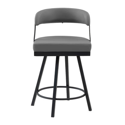 Crowley Faux leather Swivel Counter Height Chair in Gray