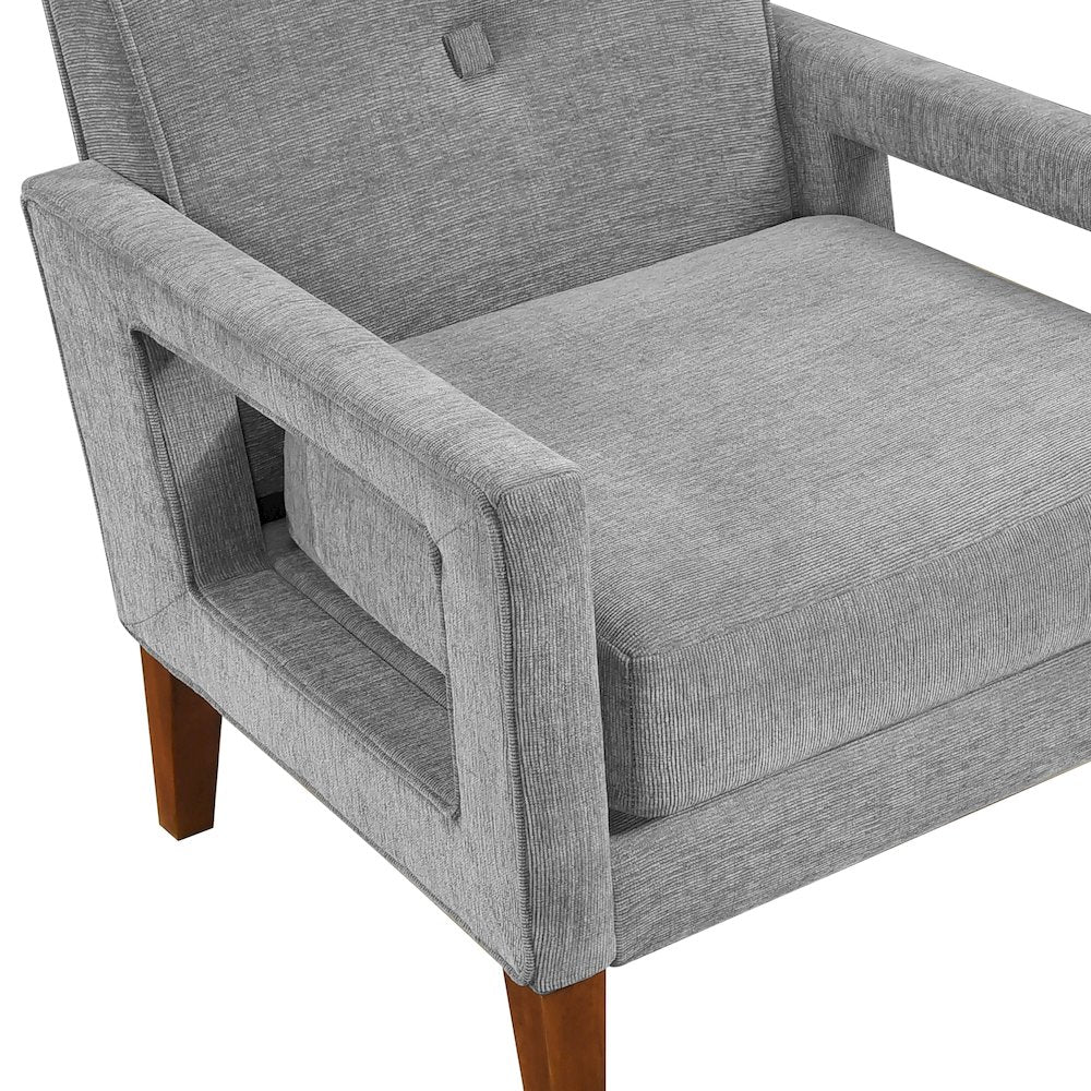 Belfort Chenille Chair in Gray