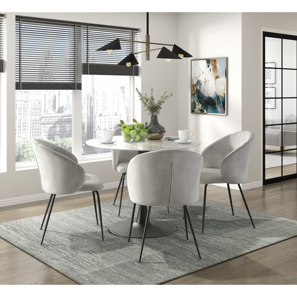 Cosimo Velvet Dining Room Side Chair, set of 2 in Beige