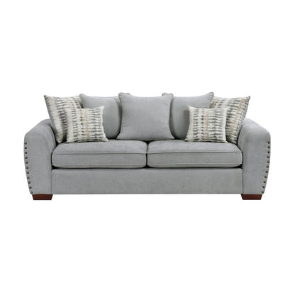 Hume Chenille 2pc Set: Sofa, Loveseat in Gray