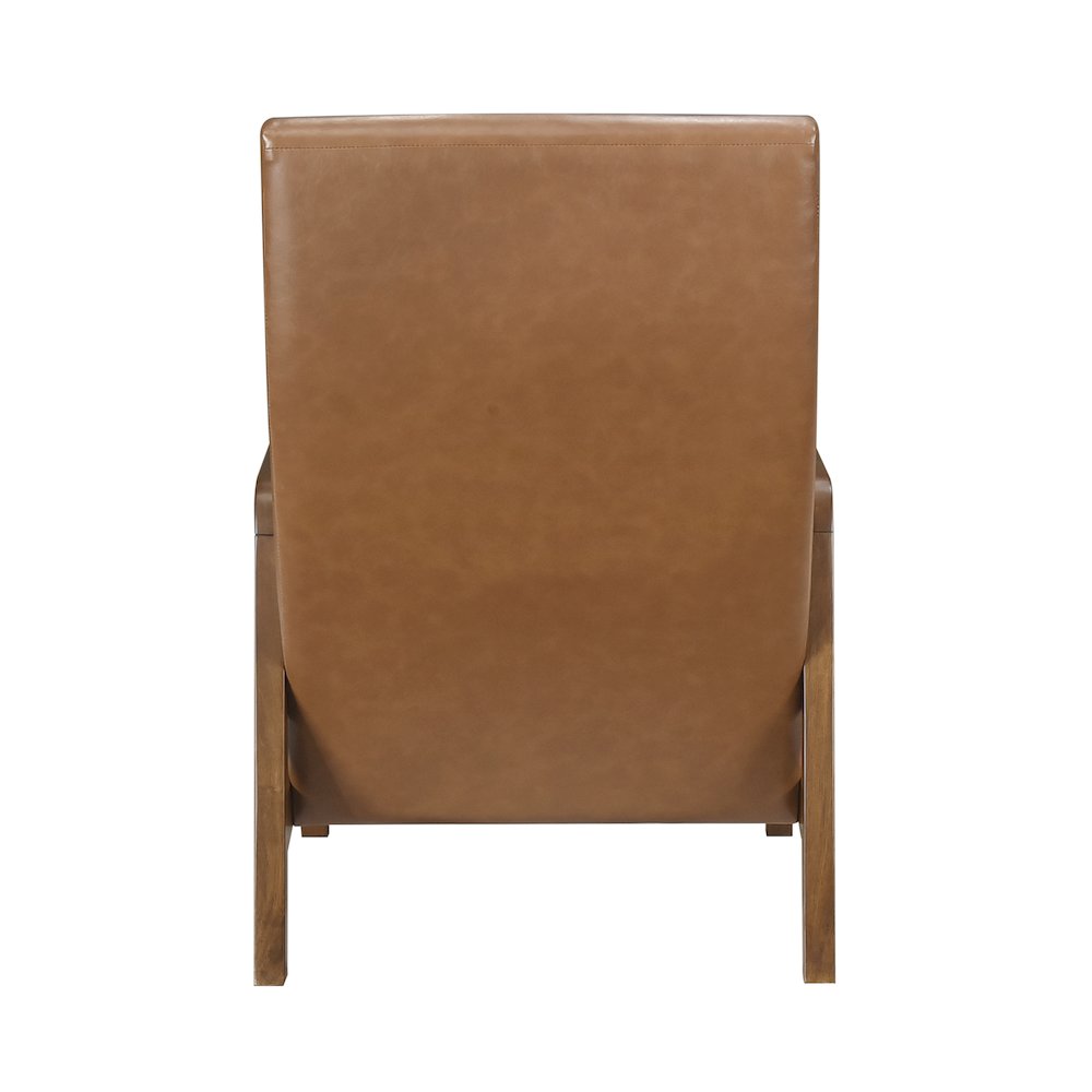Rupert Faux leather Accent Chair in Matt Brown