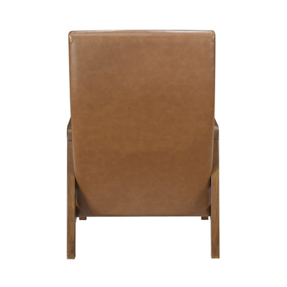 Rupert Faux leather Accent Chair in Matt Brown