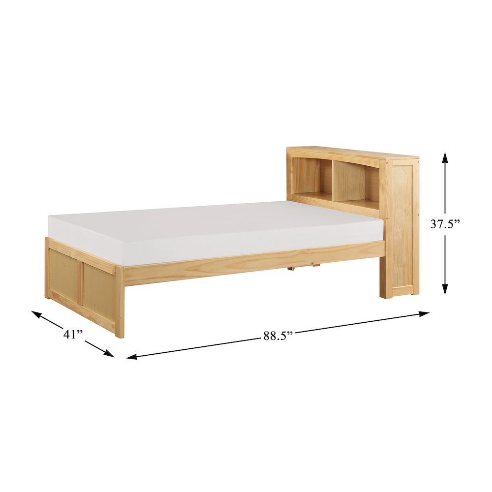 Bartly Pine Twin Bookcase Bed in Natural Pine