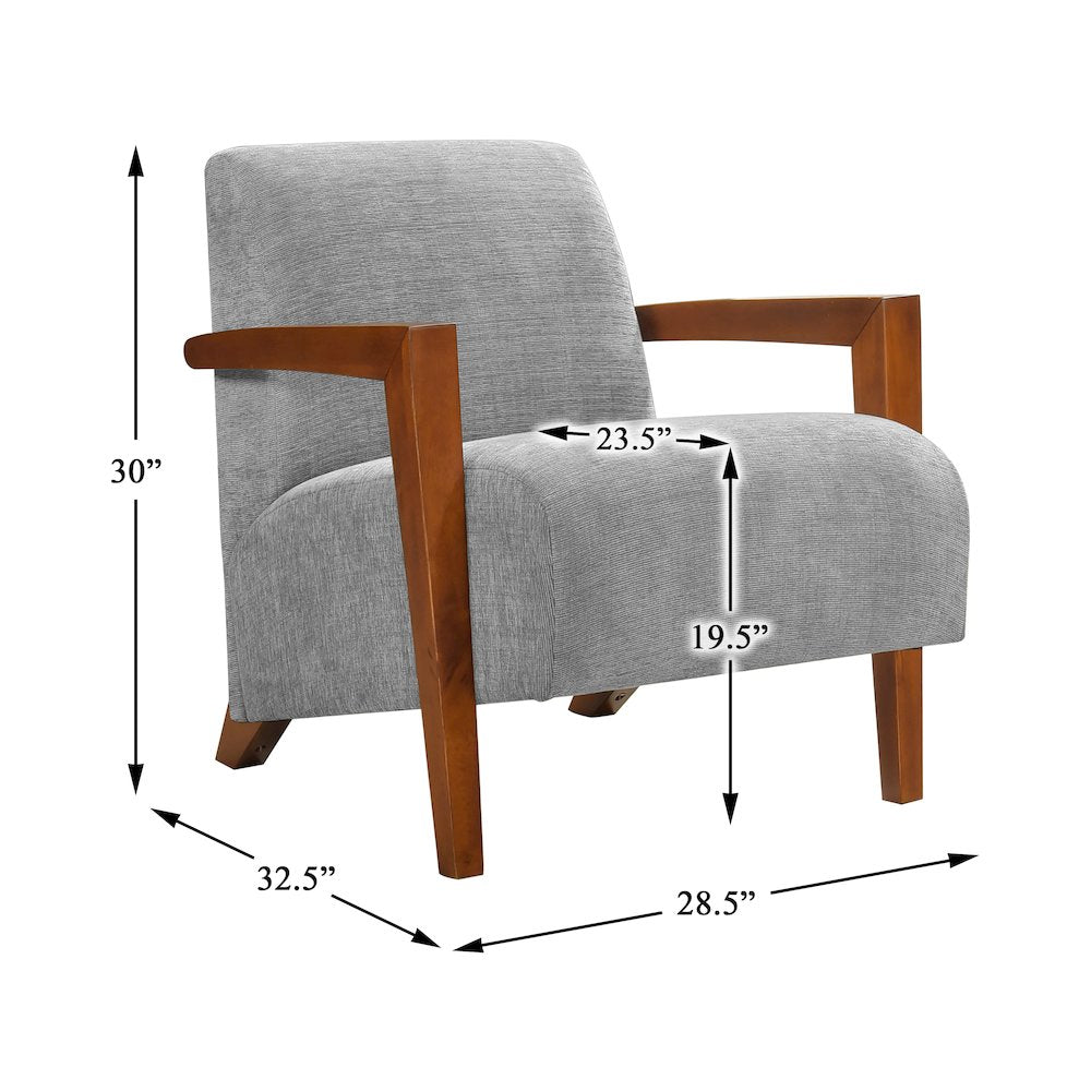 Odessa Chenille Accent Chair in Gray