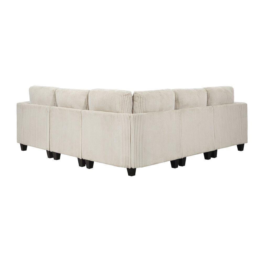 Walterboro Corduroy 5-Piece Sectional with Storage in Beige