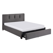 Aitana Textured Full Platform Bed with Storage Drawer in Graphite