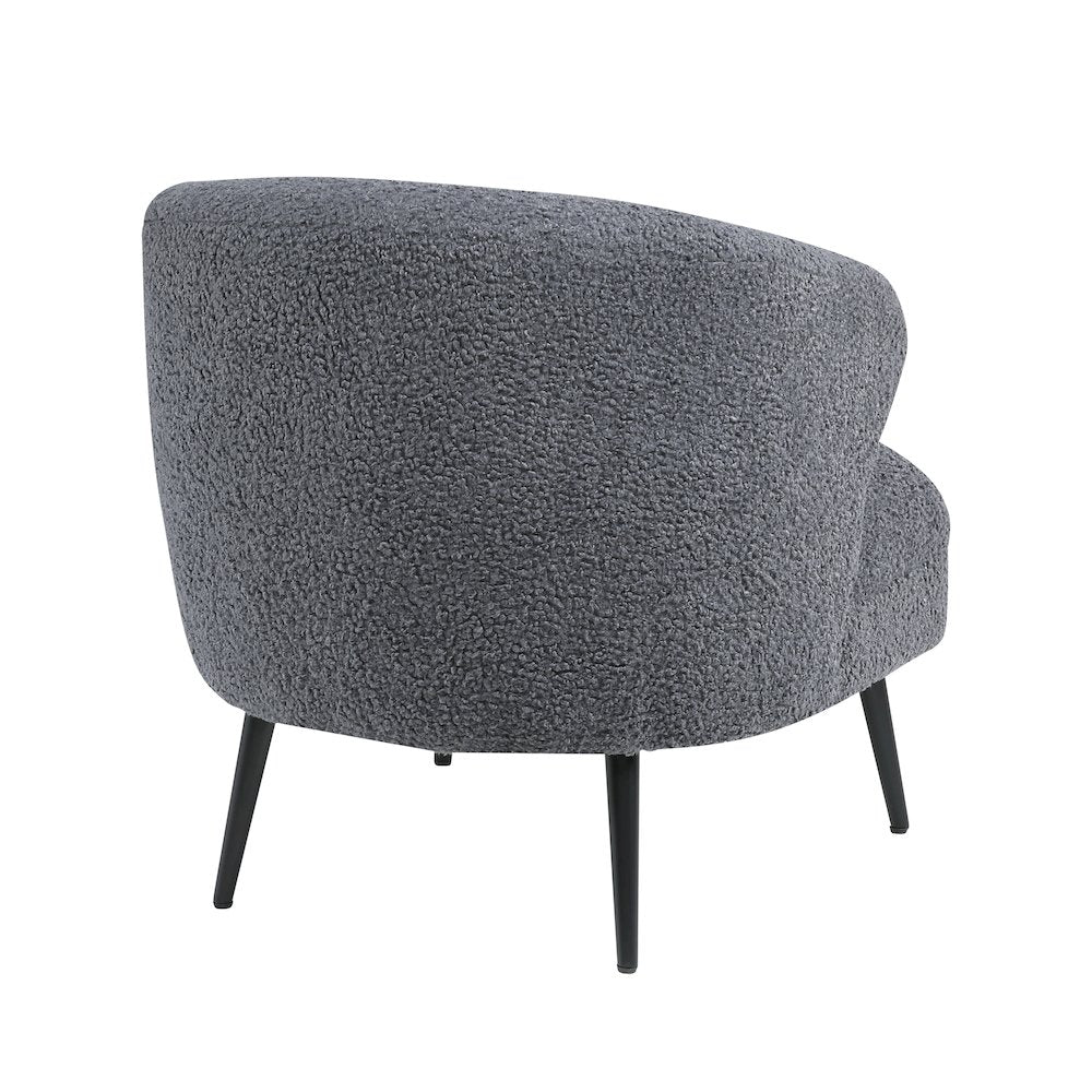 Woodway Boucle Accent Chair in Dark Gray