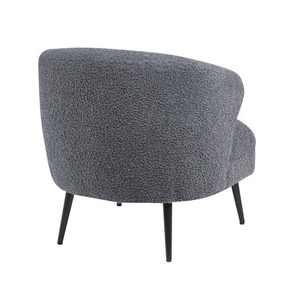 Woodway Boucle Accent Chair in Dark Gray