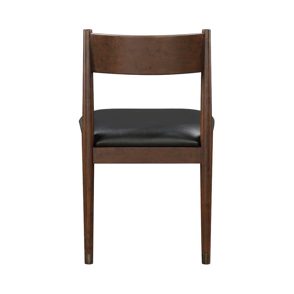 Clive Leather Dining Side Chair, Set of 2 in Black