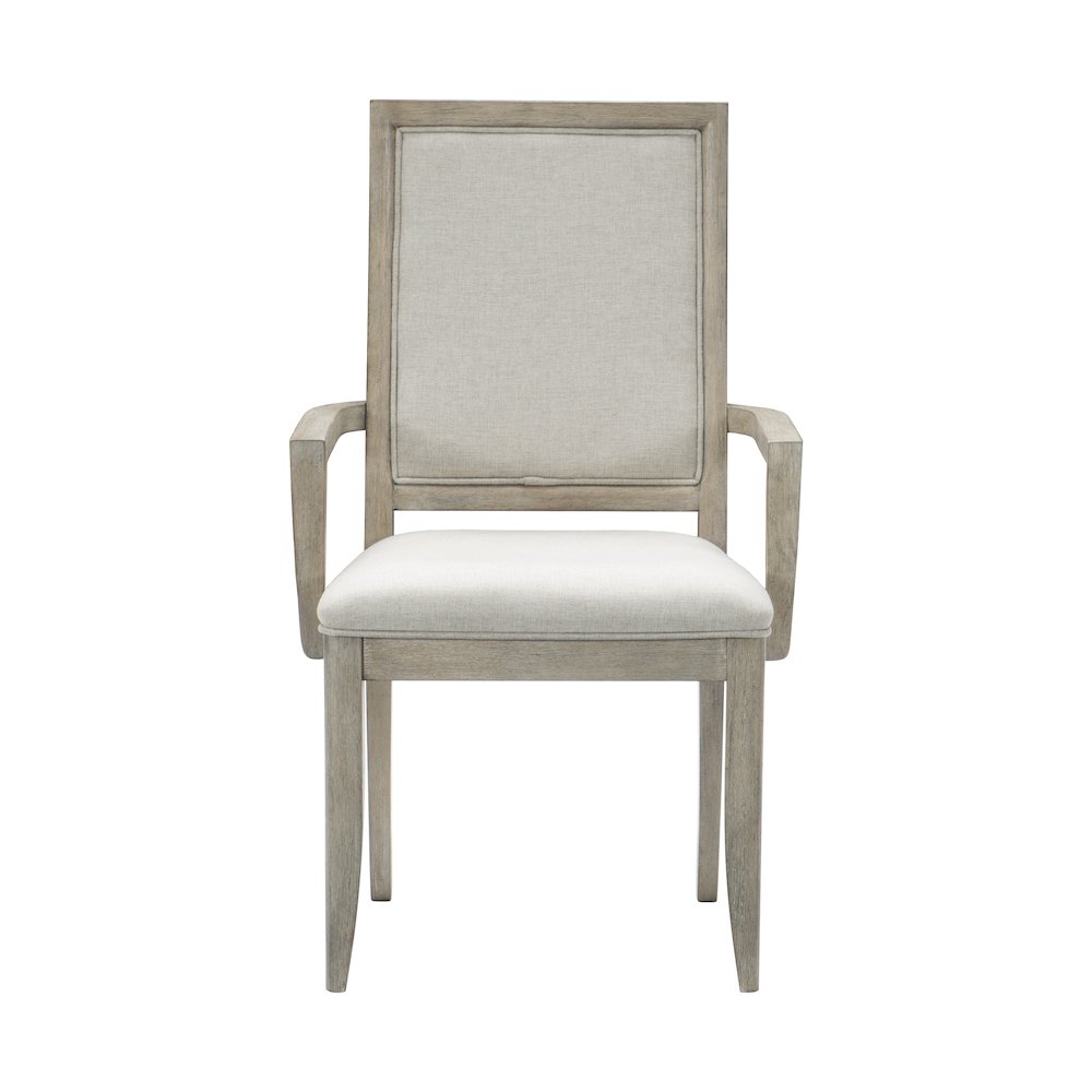 Mckewen Wood Dining Room Arm Chair, set of 2 in White gray