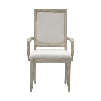 Mckewen Wood Dining Room Arm Chair, set of 2 in White gray