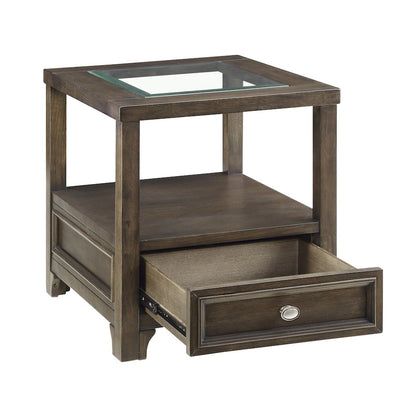 Auburn Asian Hardwood End Table in Charcoal Brown