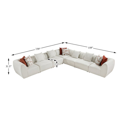 Franz Chenille 7-Piece Modular Sectional in Beige