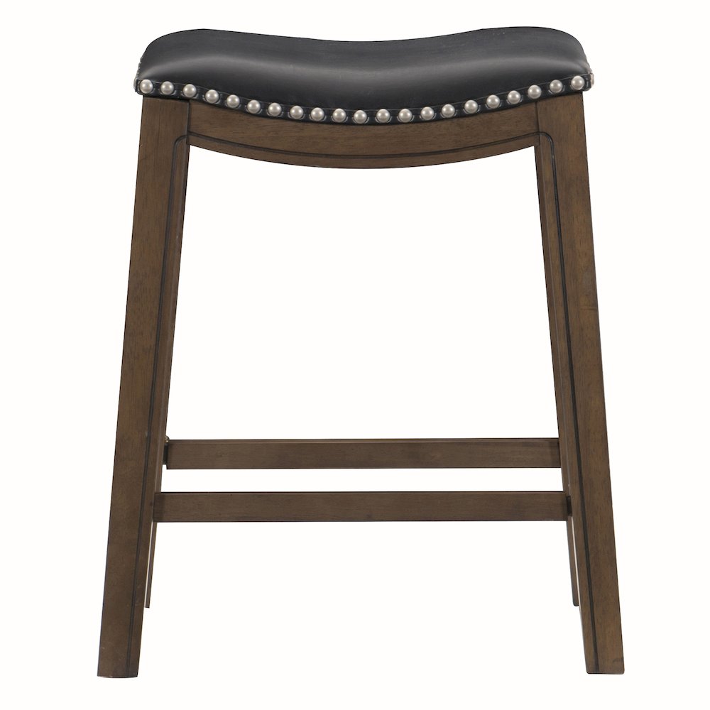 Ordway Solid Wood 24" Height Saddle Stool in Black