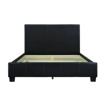 Lorenzi Faux Leather California King Bed in Dark Brown