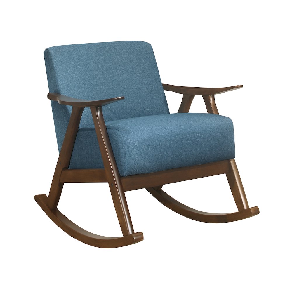 Waithe Textured Rocking Chair in Blue