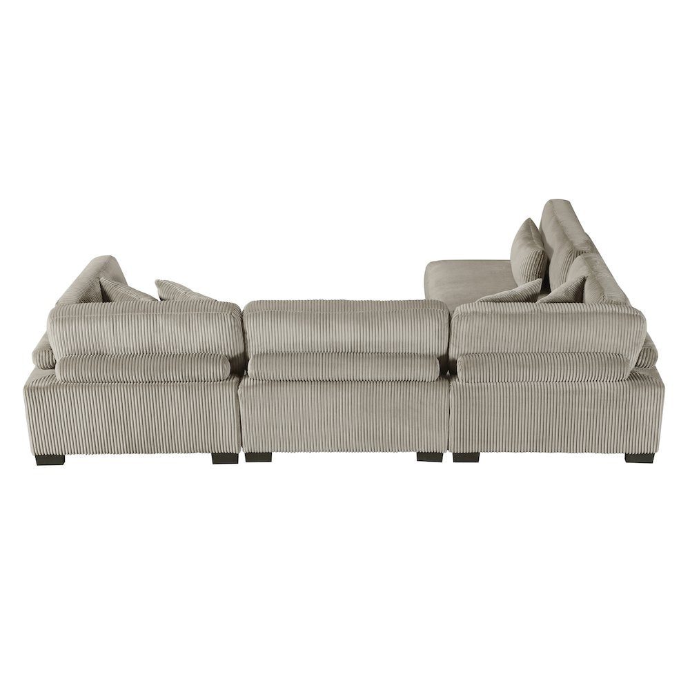 Traverse Corduroy 4-Piece Modular Sectional in Taupe