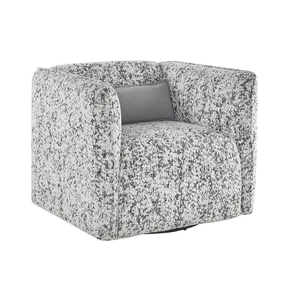 Finnegan Jacquard Swivel Chair in Gray
