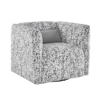 Finnegan Jacquard Swivel Chair in Gray