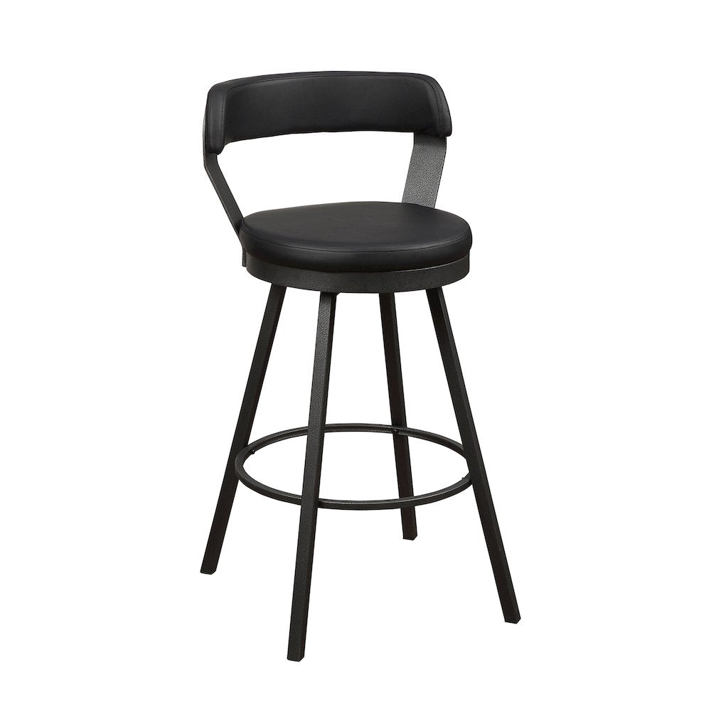 Appert Metal Swivel Pub Height Chair,  set of 2 in Black