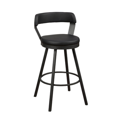 Appert Metal Swivel Pub Height Chair,  set of 2 in Black