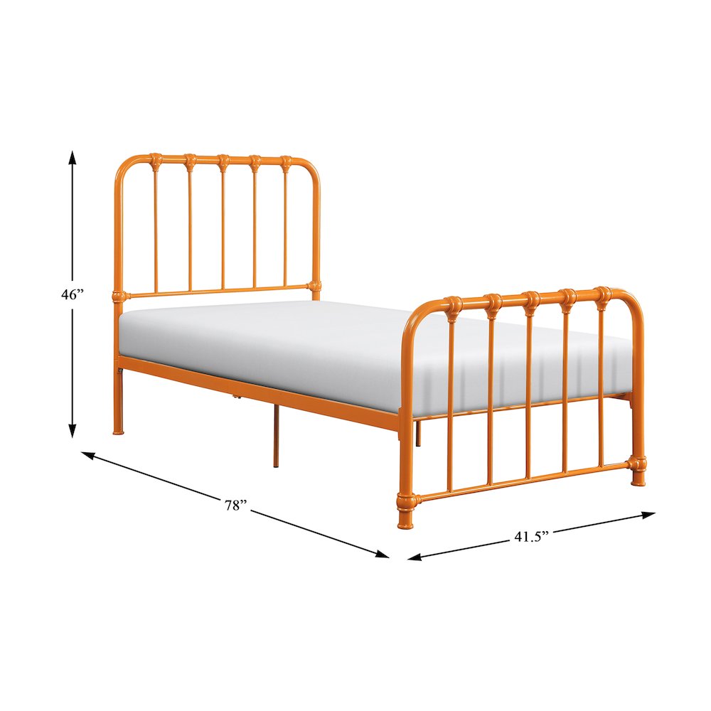 Bethany Metal Twin Metal Platform Bed in Orange
