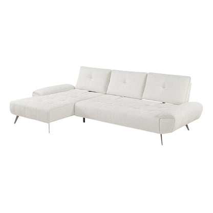 Dominic Chenille 2-Piece Sectional with Left Chaise in Beige