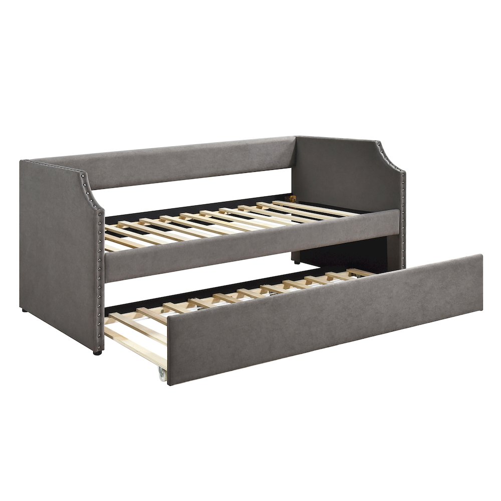 Shiloh Textured Daybed with Trundle in Dark Gray
