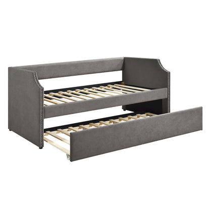 Shiloh Textured Daybed with Trundle in Dark Gray