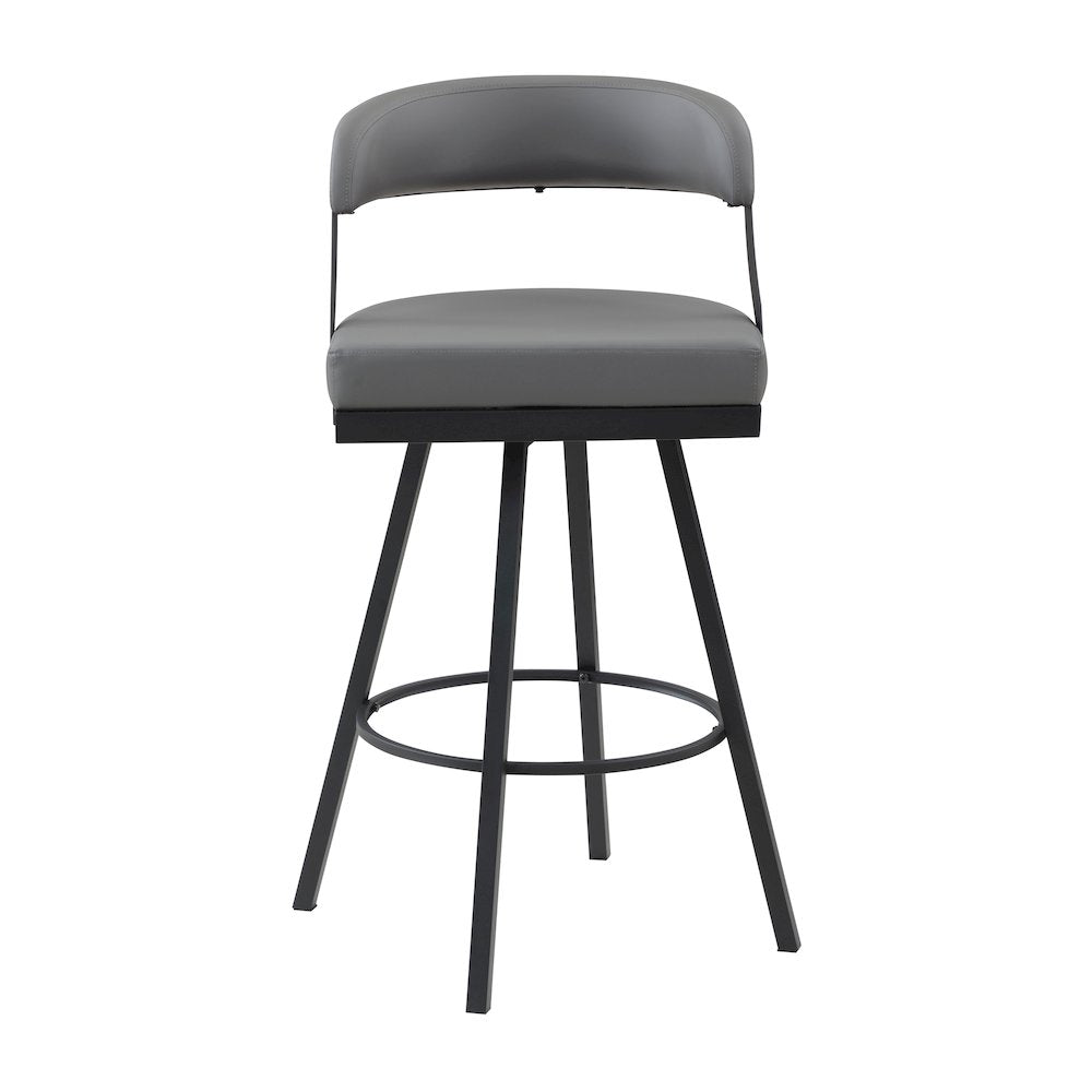 Crowley Faux leather Swivel Pub Height Chair in Gray