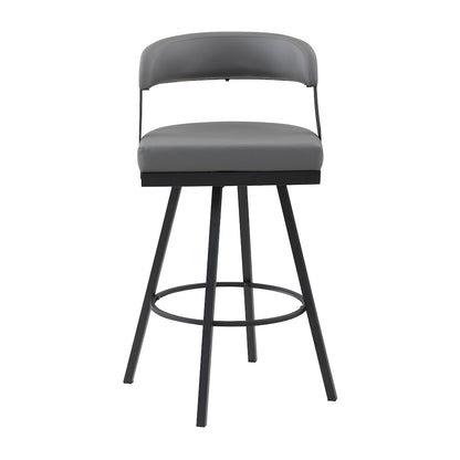Crowley Faux leather Swivel Pub Height Chair in Gray