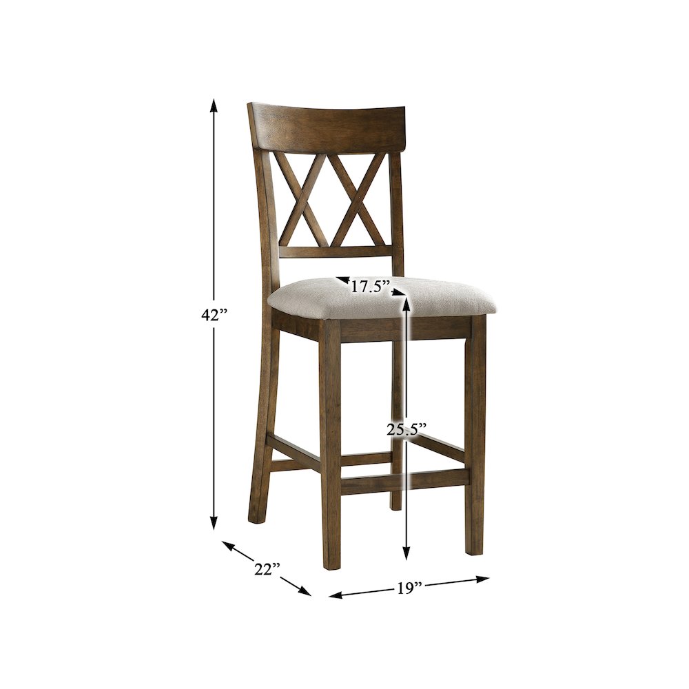 Balin Textured Counter Height Dining Chair, set of 2 in Gray