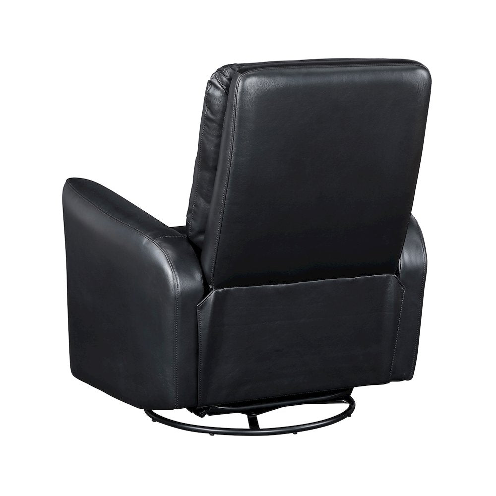 Dimitri Faux Leather Swivel Glider Reclining Chair in Black