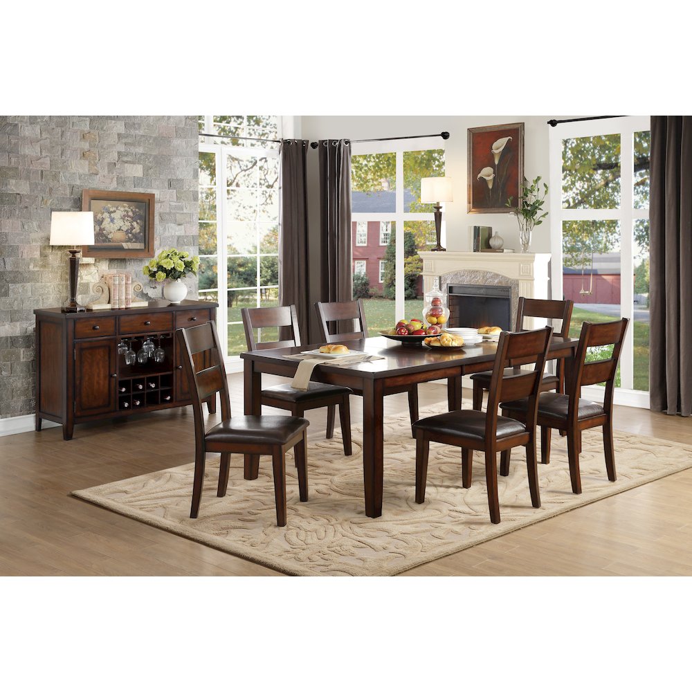 Mantello Wood Dining Room Side Chair, set of 2 in Dark brown